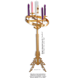 Regal Floor Advent Wreath with Tilting, Adjustable Head, Combination Finish