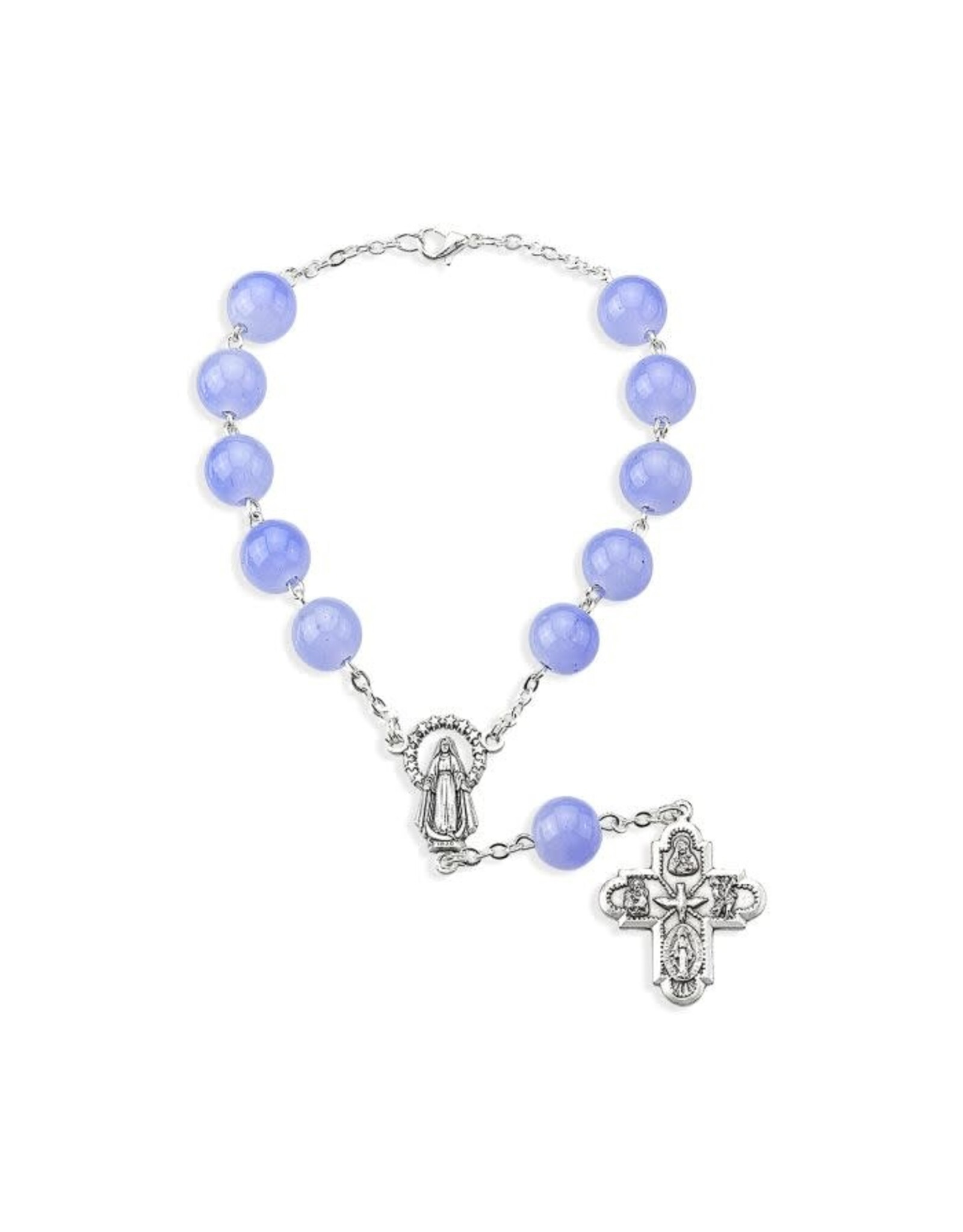 Hirten Auto Rosary - 5-Way Our Lady of the Highway - Light Blue (Lavender)