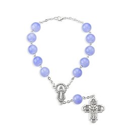 Hirten Auto Rosary - 5-Way Our Lady of the Highway - Light Blue (Lavender)