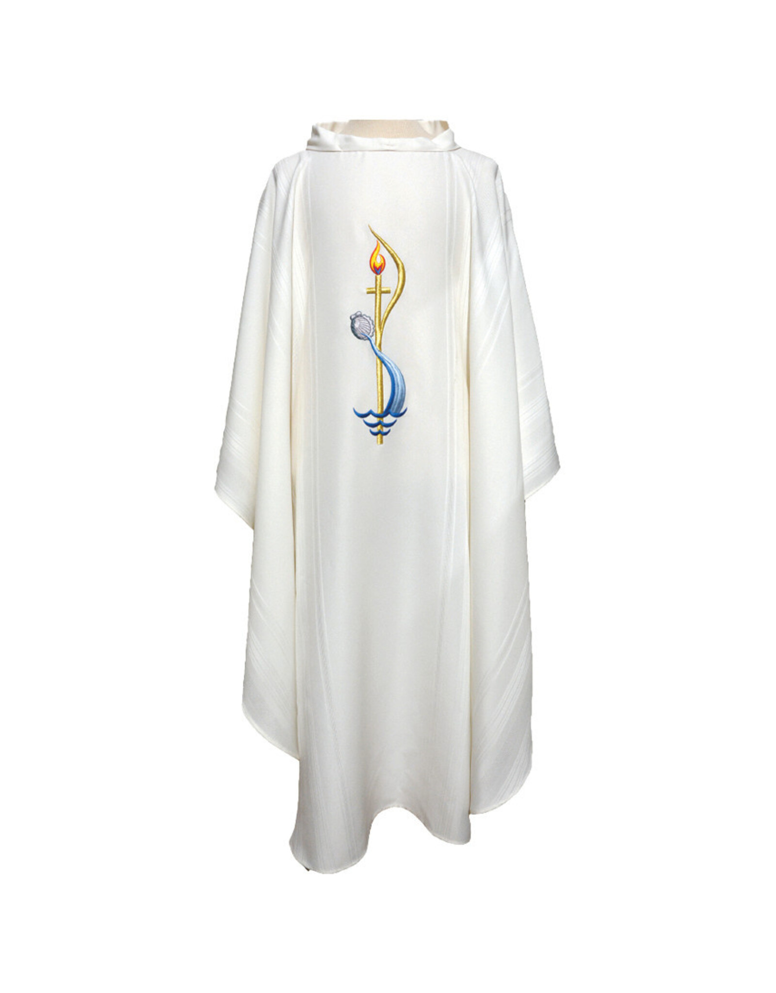 Harbro Chasuble, White with Baptism Symbol