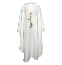 Harbro Chasuble, White with Baptism Symbol