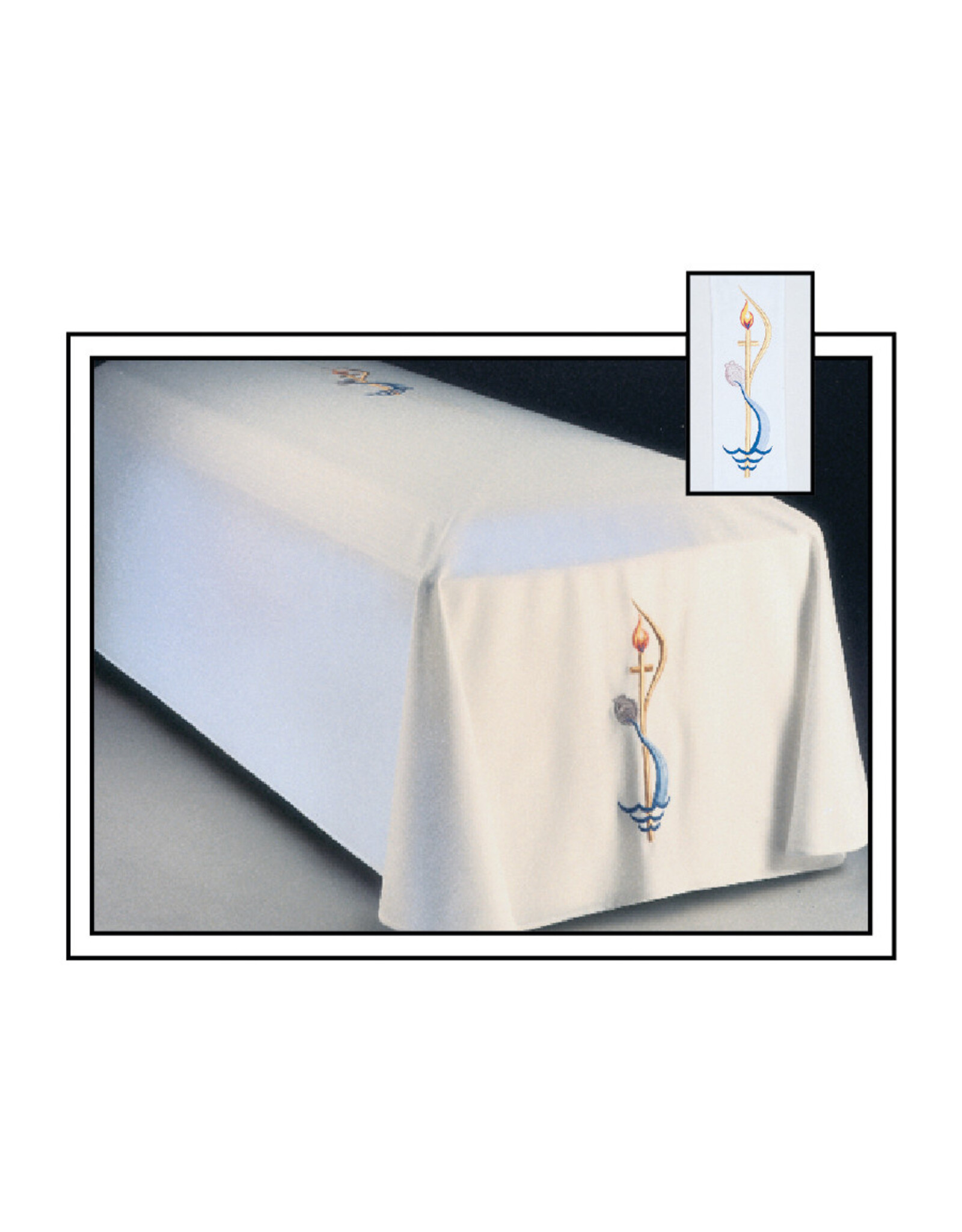 Harbro Funeral Pall, White with Baptism Symbol