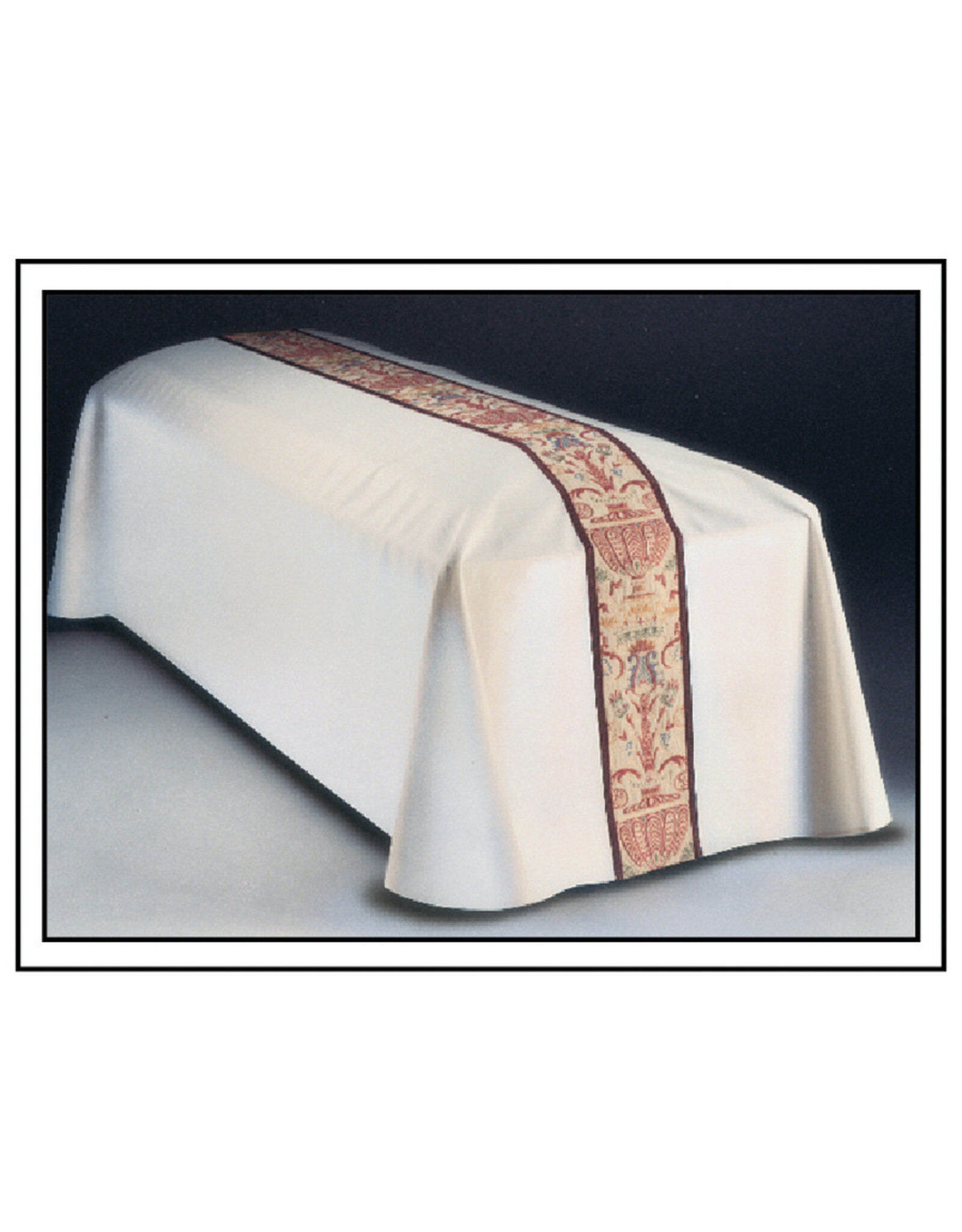 Harbro Funeral Pall, Off-White with Tapestry Trim