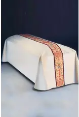 Harbro Funeral Pall, Off-White with Tapestry Trim and Added Banding