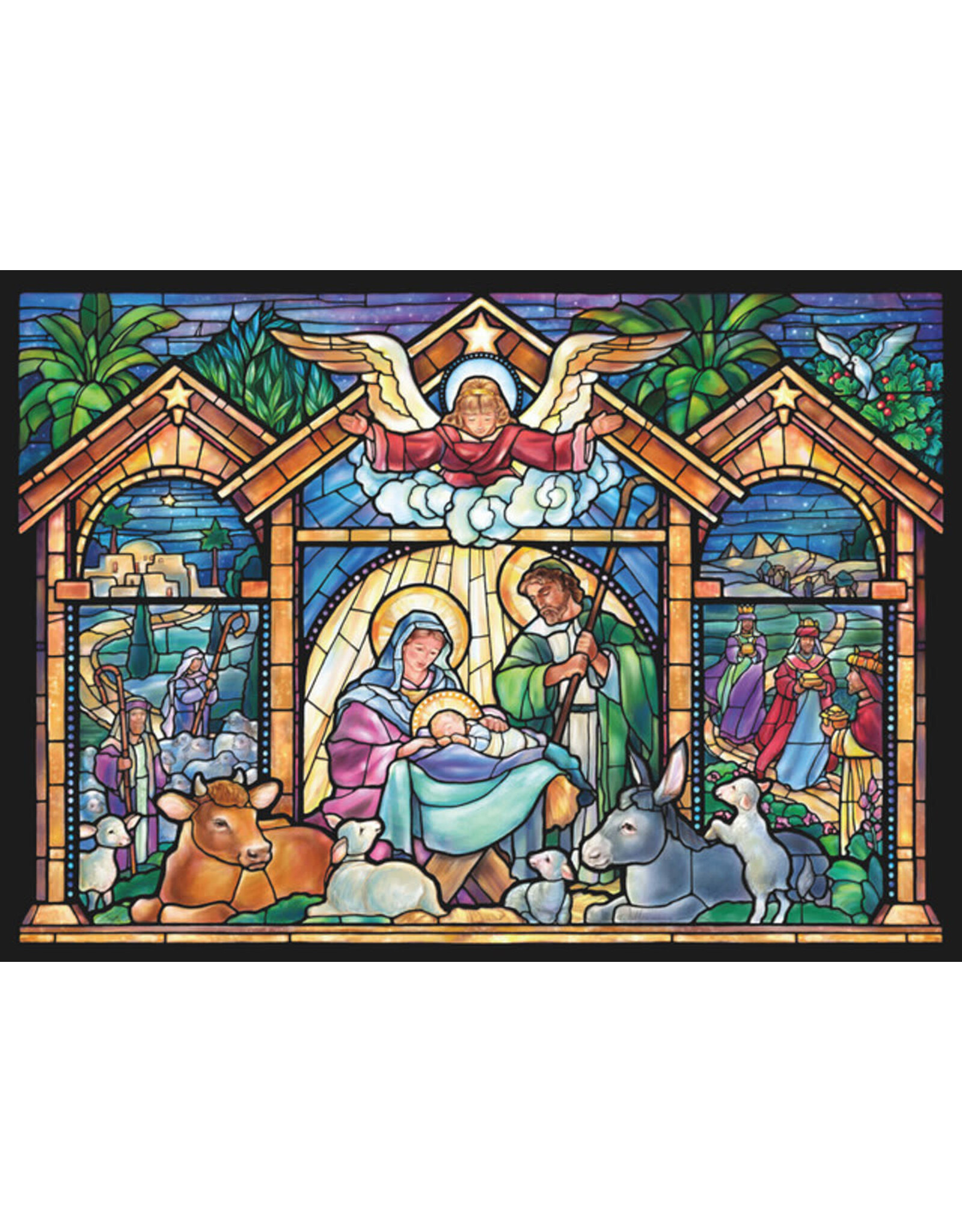 Vermont Christmas Company Boxed Christmas Cards - Stained Glass Nativity (15)