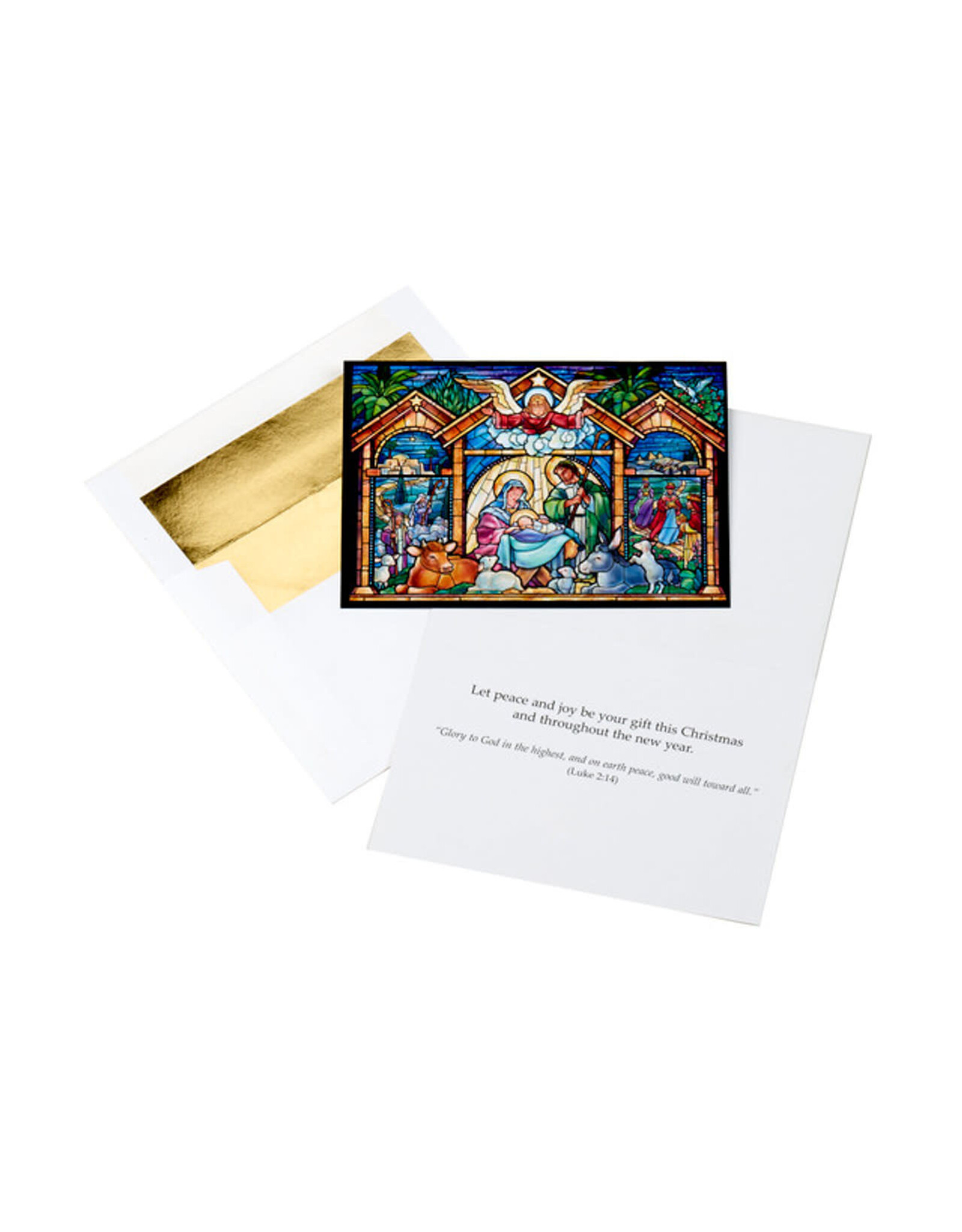 Vermont Christmas Company Boxed Christmas Cards - Stained Glass Nativity (15)