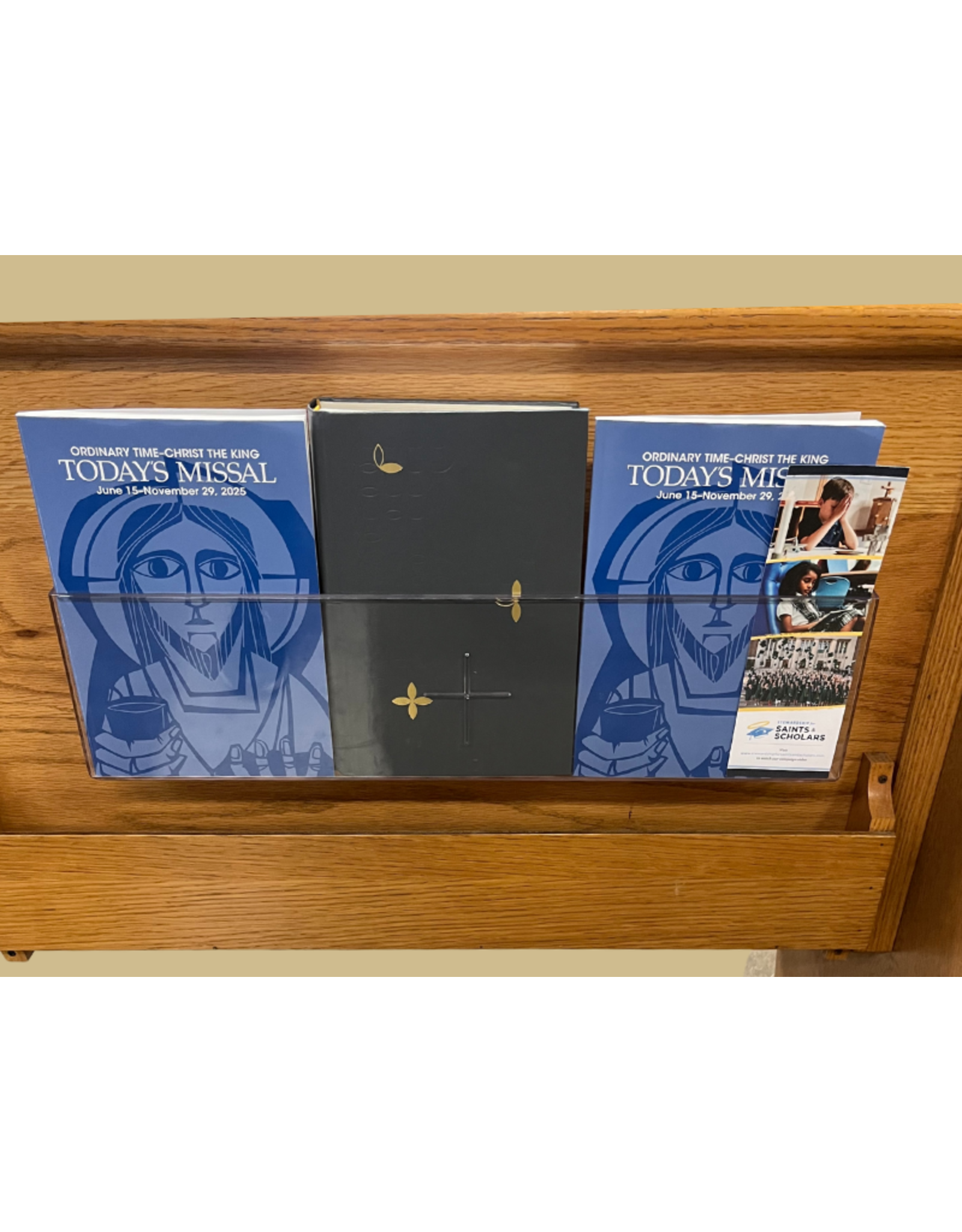 Flynn Pew Rack for Books, Acrylic, Extra Long