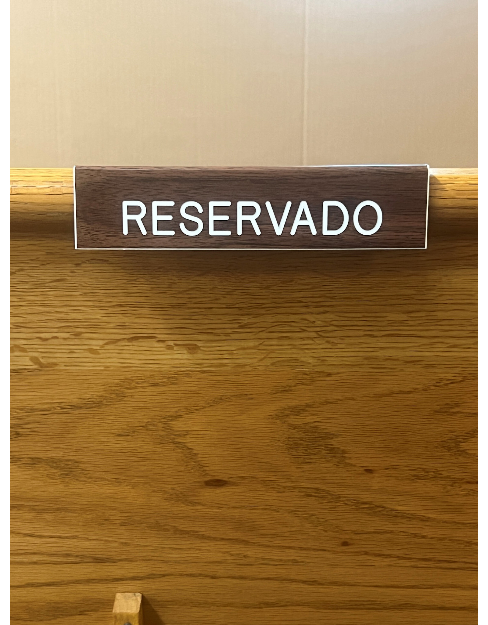 Flynn Pew Reserve Sign, Fitted Curved