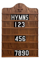Flynn Hymn Board, Dark Oak Finish, Wide Size 20"Wx30"H