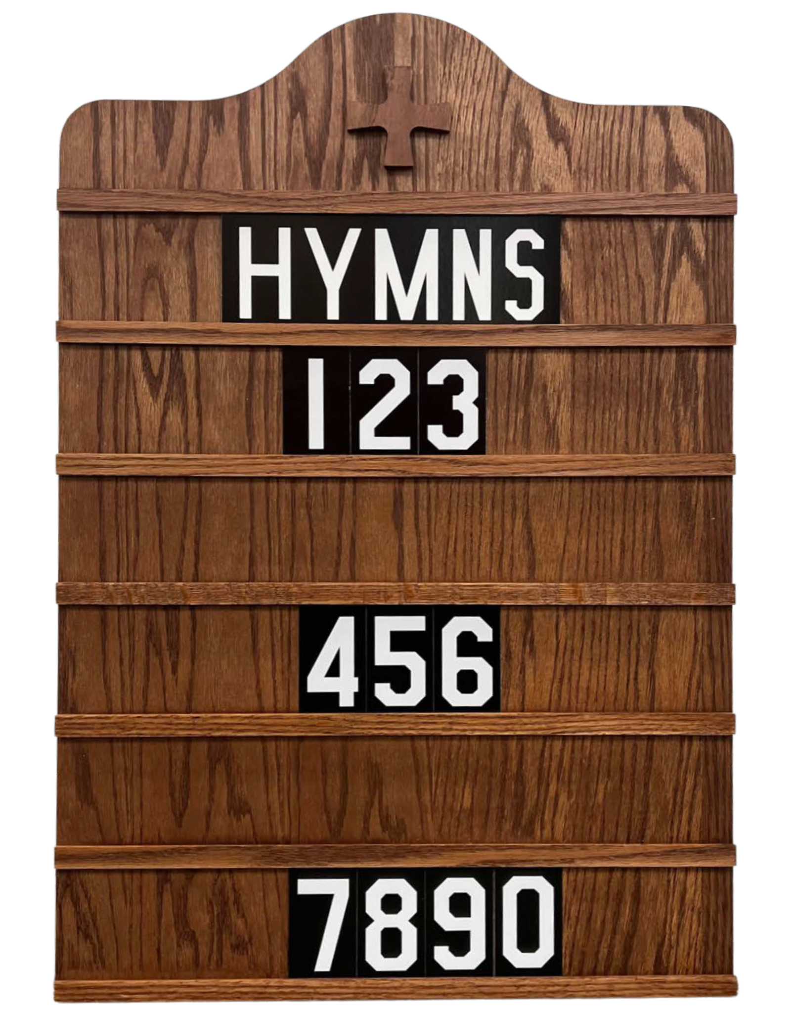 Flynn Hymn Board, Dark Oak Finish, Wide Size 20"Wx30"H