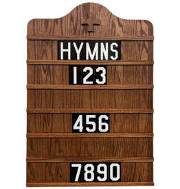 Flynn Hymn Board, Dark Oak Finish, Wide Size 20"Wx30"H