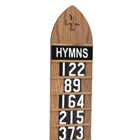 Flynn Hymn Board, Dark Oak Finish, Extra Large 15.5"Wx46.5"H