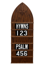 Flynn Hymn Board, Dark Oak Finish, Standard Size 12"Wx36"H