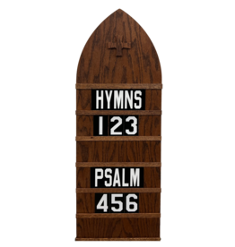 Flynn Hymn Board, Dark Oak Finish, Standard Size 12"Wx36"H