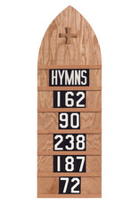 Flynn Hymn Board, Light Oak Finish, Standard Size 12"Wx36"H