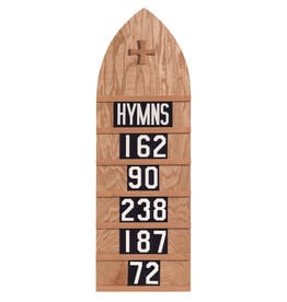 Flynn Hymn Board, Light Oak Finish, Standard Size 12"Wx36"H