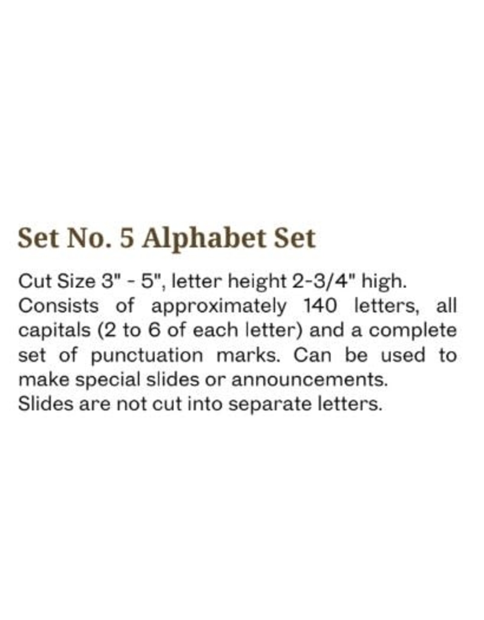 Flynn Hymn Board Letters Set No. 5 (Approximately 140 Letters)