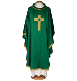 Gamma Chasuble, Green (64% Acetate, 36% Viscose)