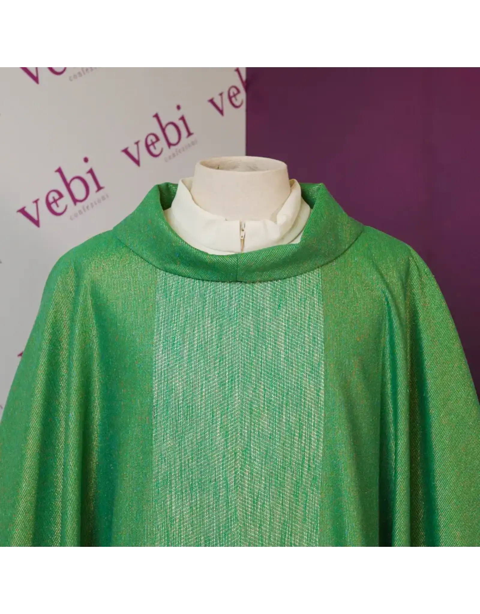 Vebi Chasuble, Wool/Silk, Green