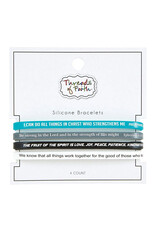 Threads of Faith Silicone Bracelet - Scripture Verses - 4pc