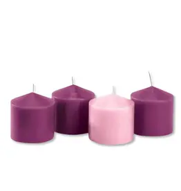 Christian Brands Church Supply Advent Votive Candles (3 Purple, 1 Rose)