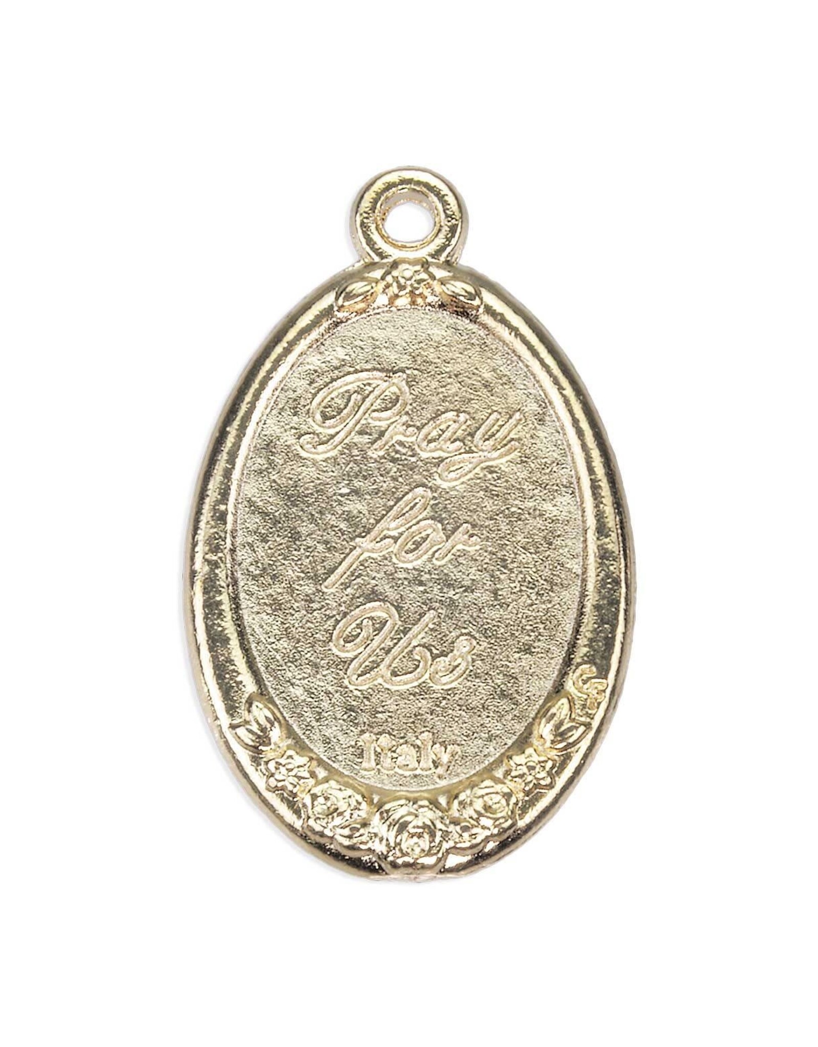 Hirten Our Lady of Guadalupe Oxidized Silver Medal in Gold Border, Oval