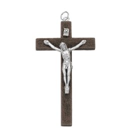 Hirten Wood Crucifix with Silver Corpus (3.5")