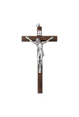 Hirten Wood Crucifix with Silver Corpus (5")
