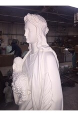 Orlandi St. Agnes Outdoor Statue - Fiberglass, Antique White Finish (60")