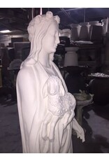 Orlandi St. Agnes Outdoor Statue - Fiberglass, Antique White Finish (60")
