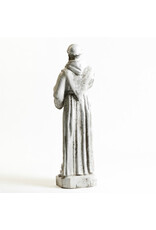 Orlandi St. Francis Holding Cross Outdoor Statue - Fiber Stone,  Cathedral Finish (38")
