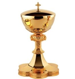 Molina Ciborium 9-1/2" Height, Brass Gold-Plated