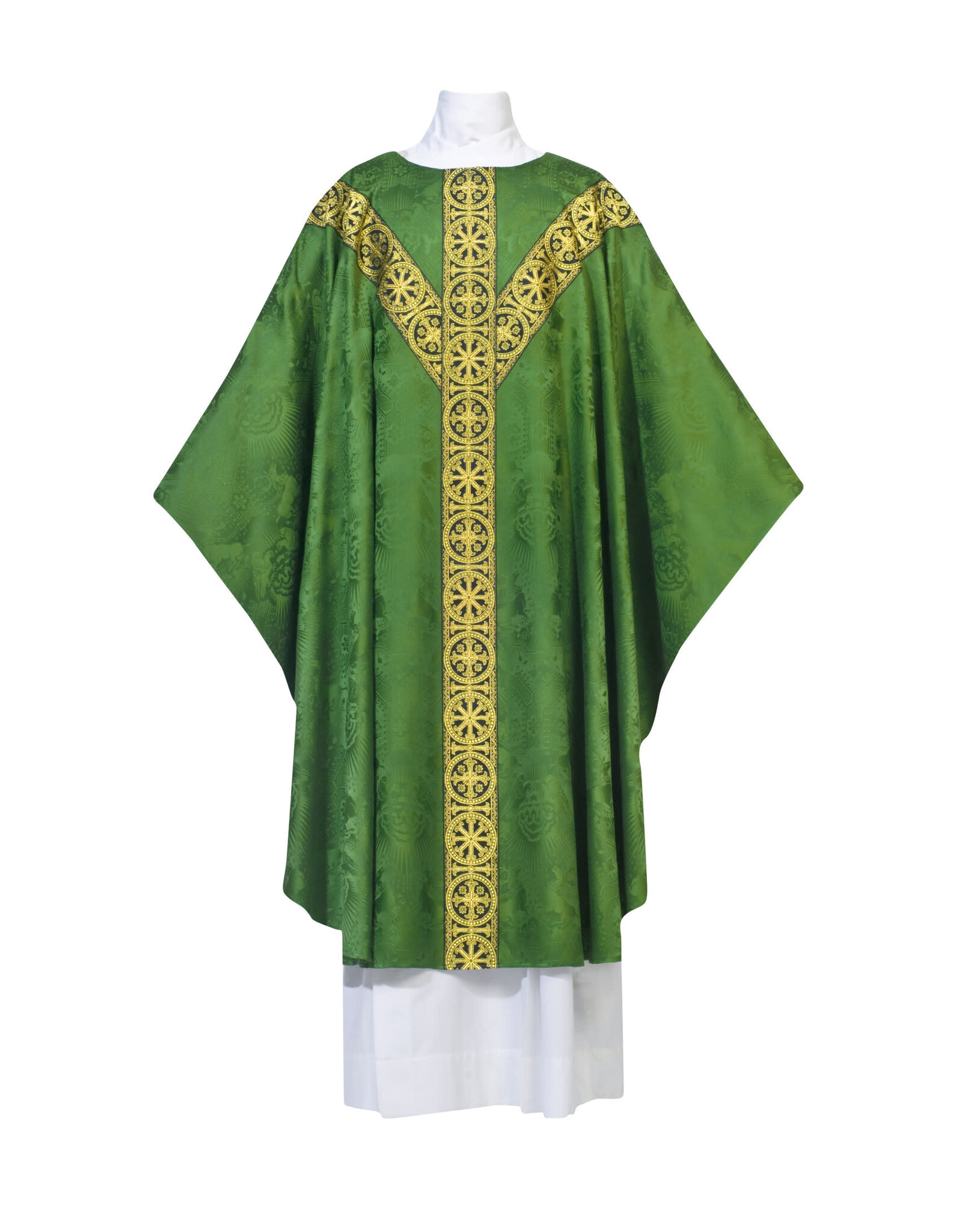Arte Grosse Chasuble - Deerdamask Fabric - Plain Neckline