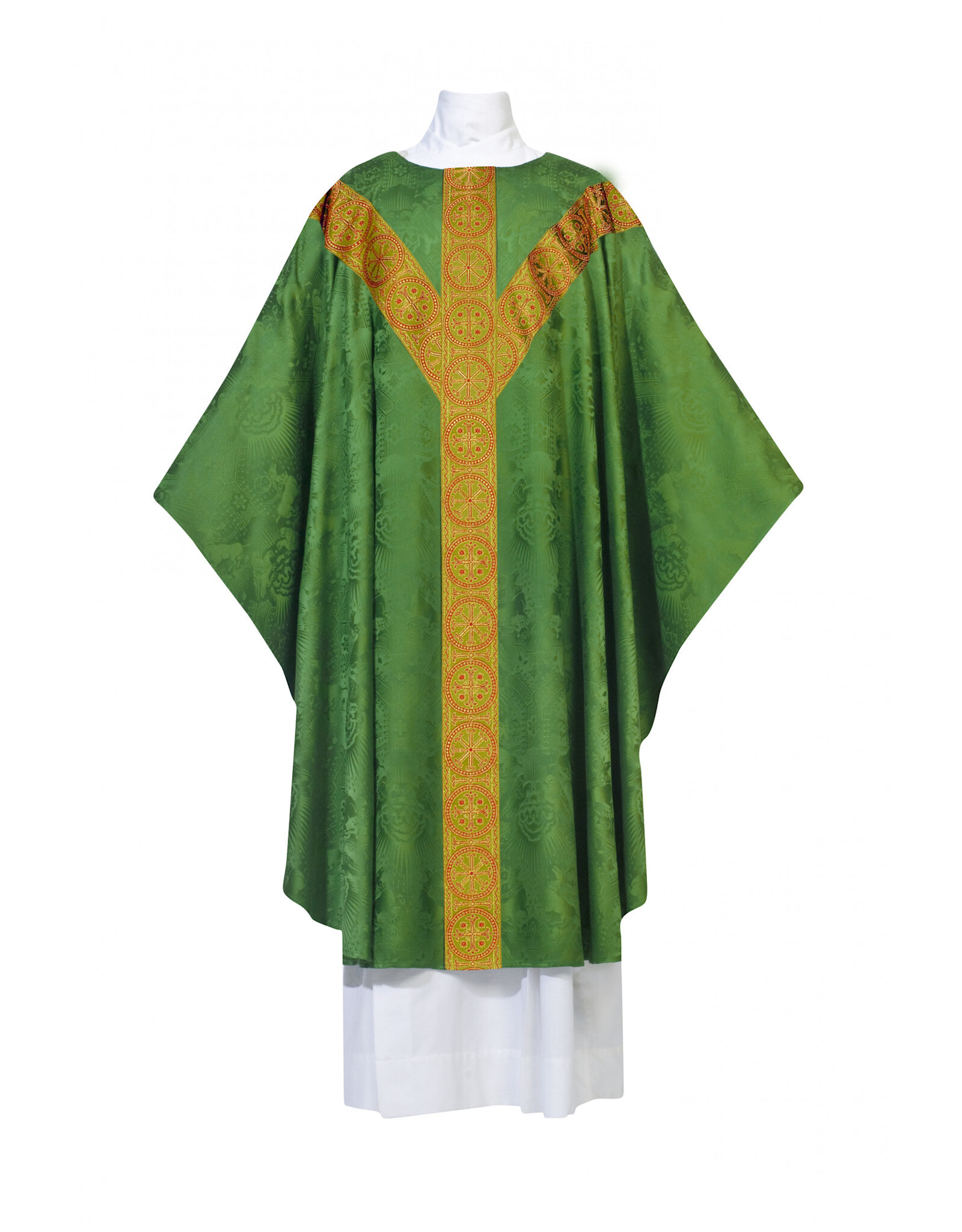 Arte Grosse Chasuble - Deerdamask Fabric - Plain Neckline