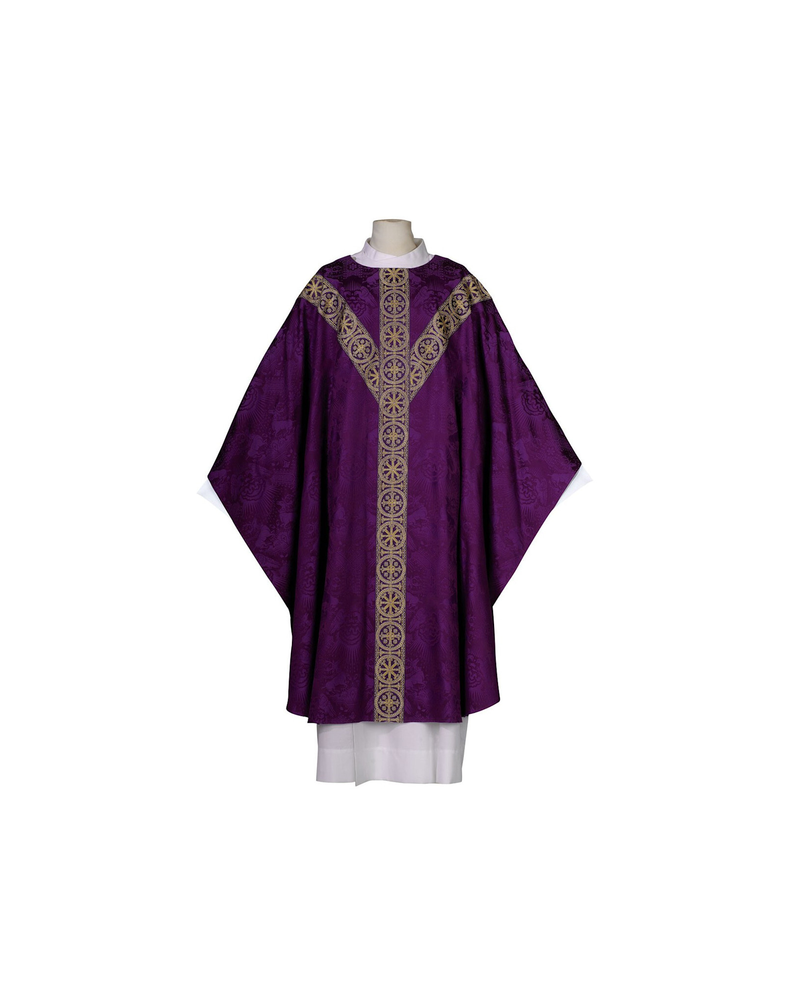 Arte Grosse Chasuble - Deerdamask Fabric - Plain Neckline