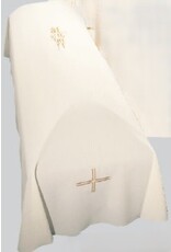 Gaiser (Beau Veste) Funeral Pall, Off White with Gold Cross/Wheat