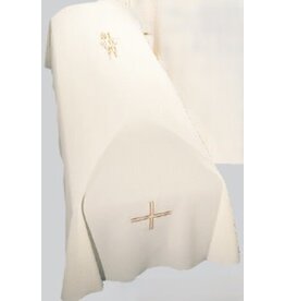 Gaiser (Beau Veste) Funeral Pall, Off White with Gold Cross/Wheat