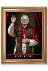 Hirten Antique Gold Framed  Art Print - Pope Leo XIV (13.5" x 16.5")