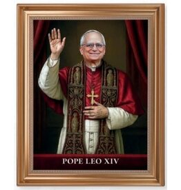 Hirten Antique Gold Framed  Art Print - Pope Leo XIV (13.5" x 16.5")