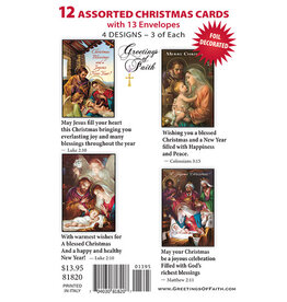 Greetings of Faith Boxed Christmas Cards - Assorted (12)