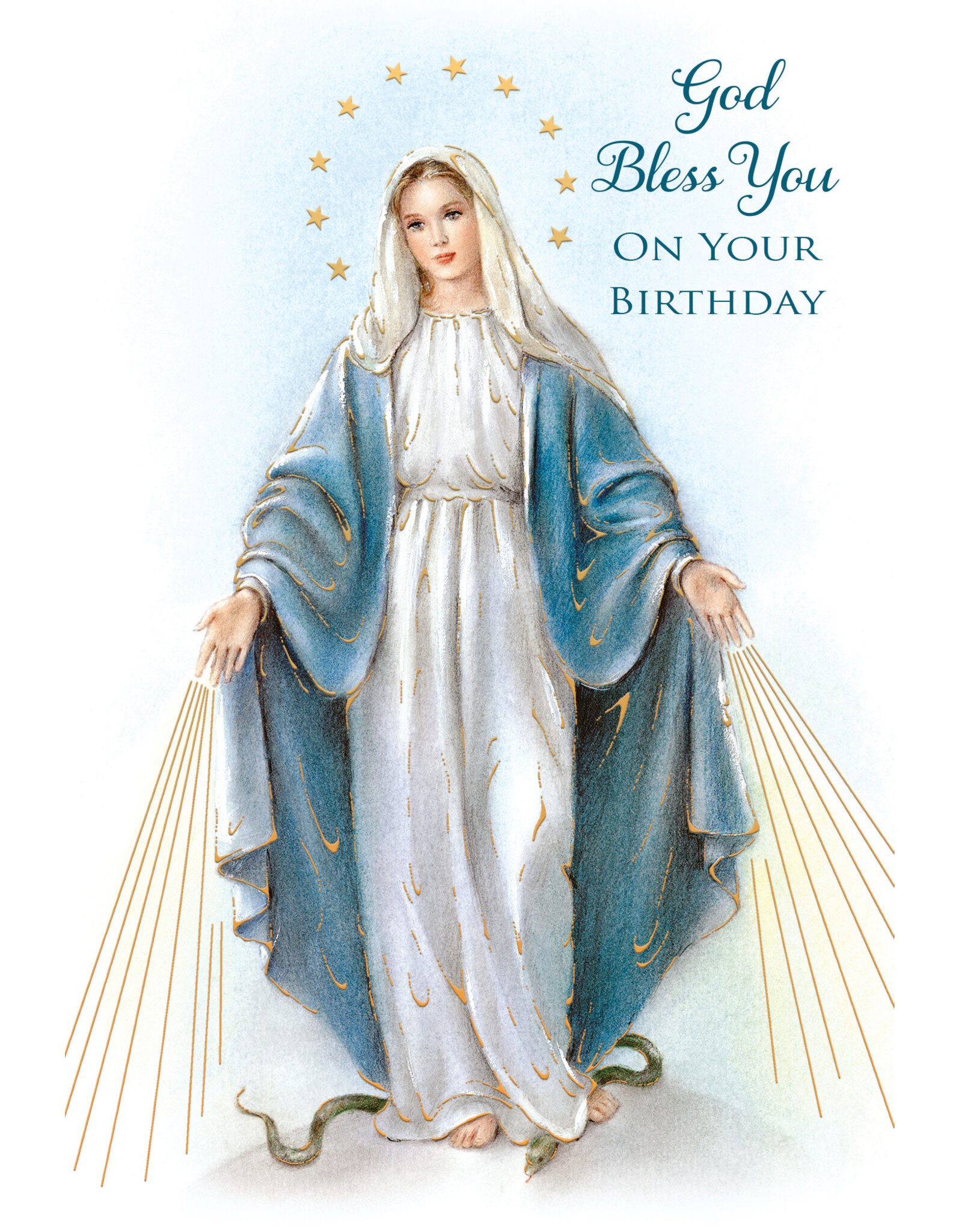 Greetings of Faith Card - Birthday, Miraculous Mary