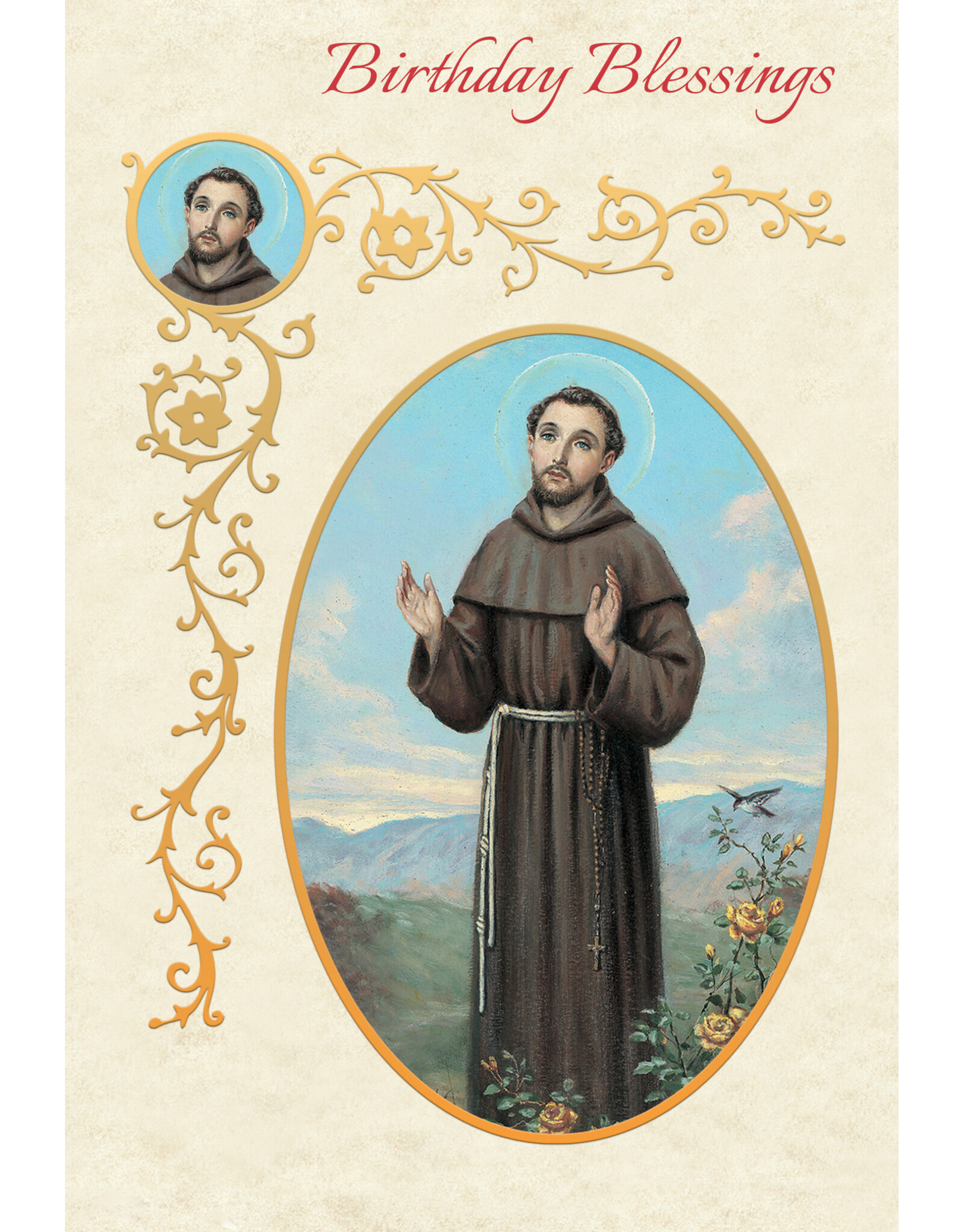 Greetings of Faith Card - Birthday, St. Francis
