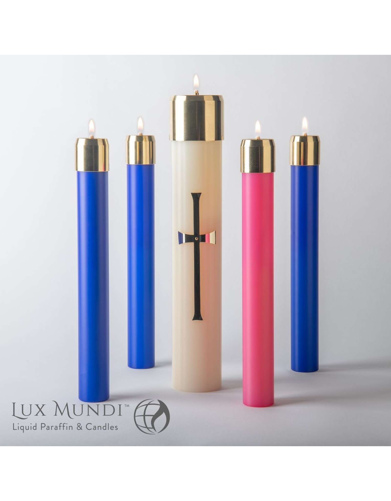 Lux Mundi Refillable Advent Oil Candles Set 1-1/2" x 12"