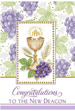 Greetings of Faith Card - Deacon Ordination, Purple Grapes
