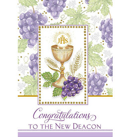 Greetings of Faith Card - Deacon Ordination, Purple Grapes