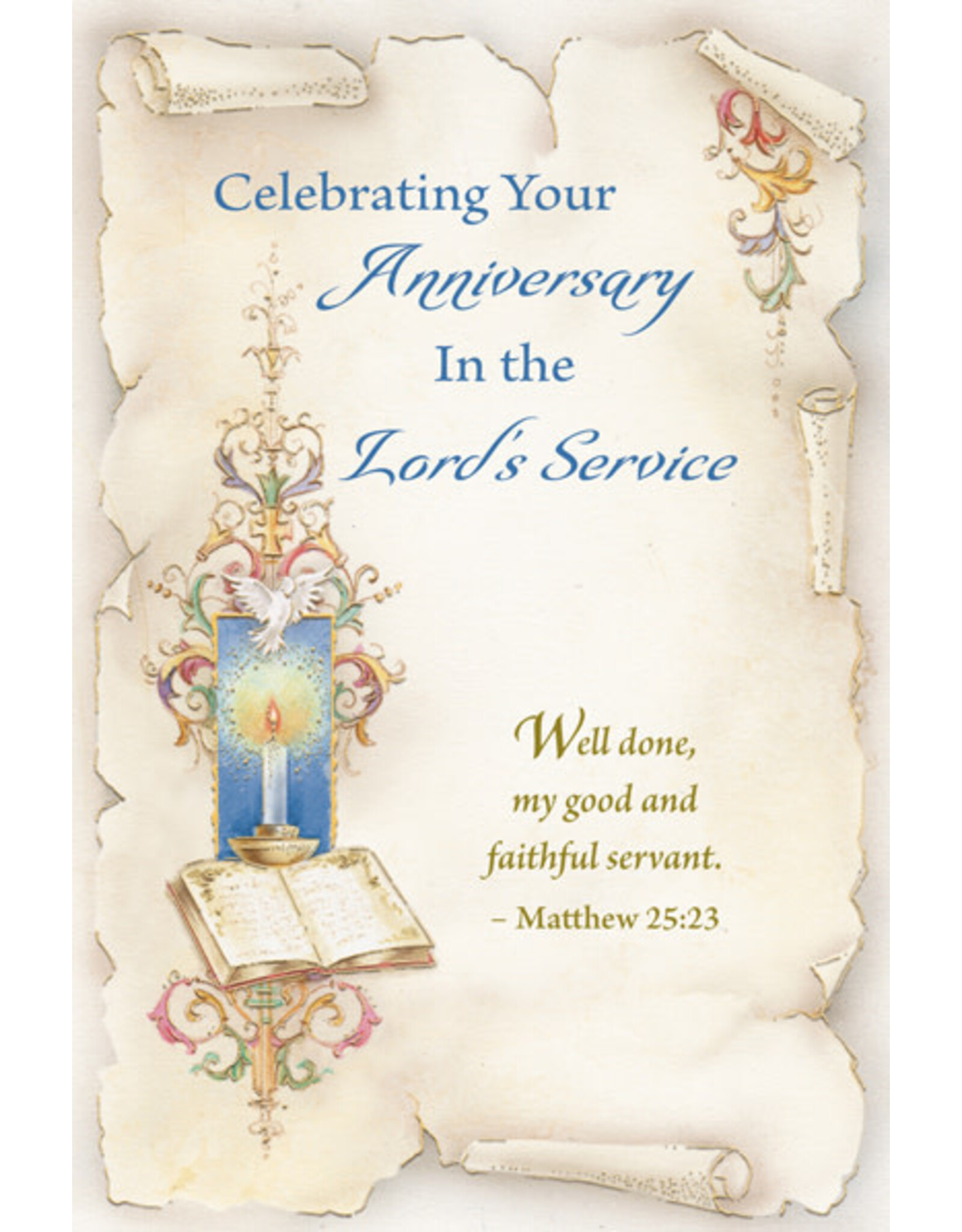 Greetings of Faith Card - Anniversary in the Lord's Service