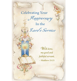 Greetings of Faith Card - Anniversary in the Lord's Service