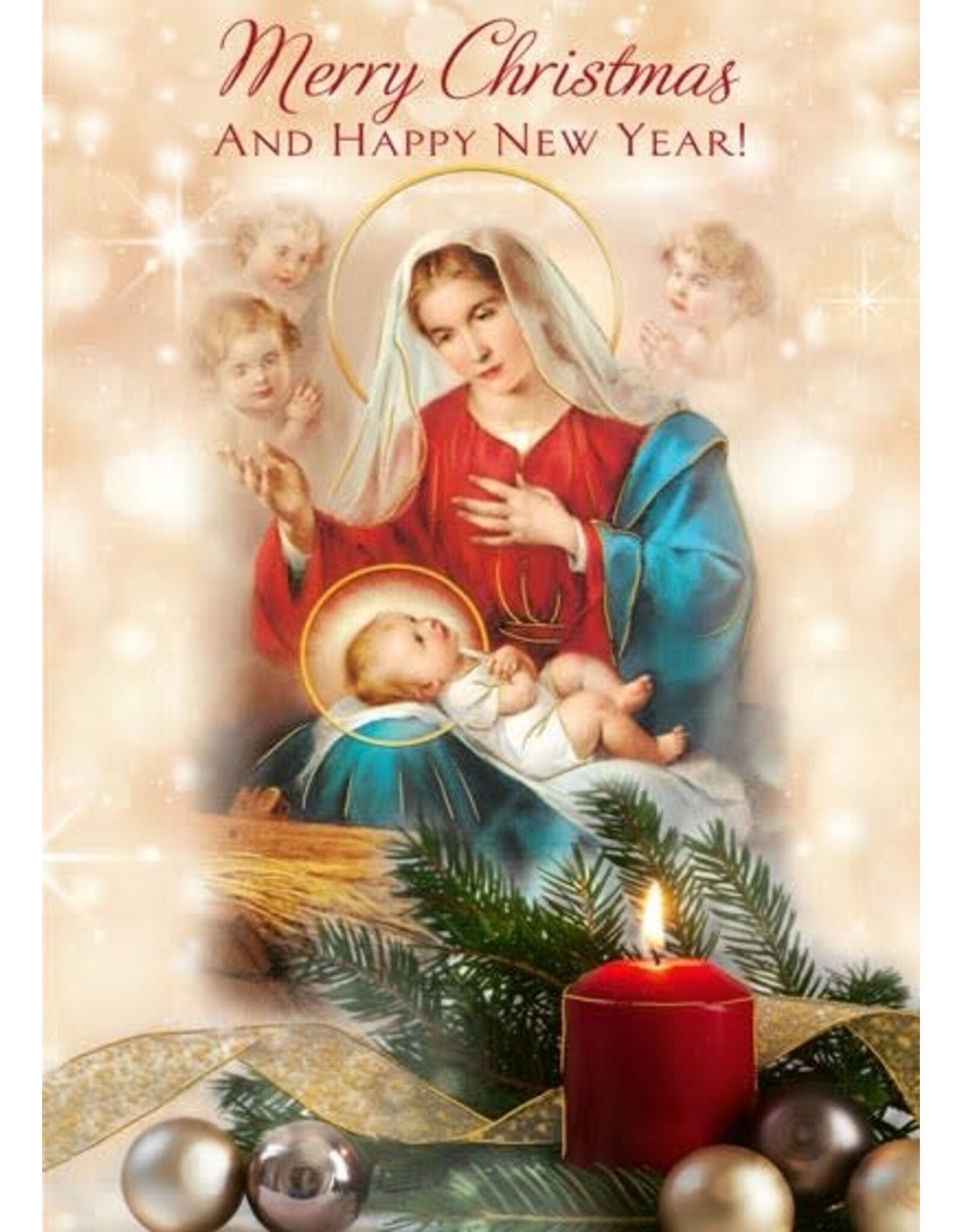 Greetings of Faith Christmas Card - Merry Christmas & Happy New Year