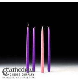 Cathedral Candle 100% Beeswax Advent Candles 7/8x12 SFE (3 Purple, 1 Rose)