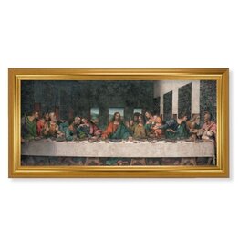 Hirten Last Supper, Gold Leaf Finished Frame, Da Vinci (15-1/2" x 29)